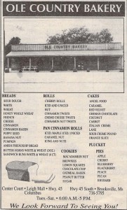 Ole Country Bakery early newspaper ad 1990s